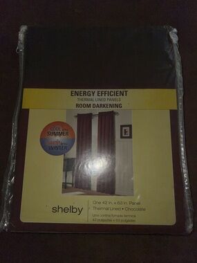 Shelby Energy Efficient Chocolate Room Darkening Thermal Lined Panel